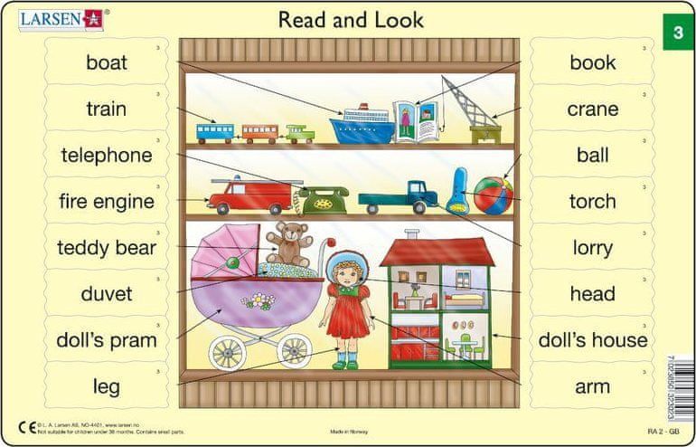 LARSEN Puzzle Angličtina (3) - Hračky 16 dílků - obrázek 1