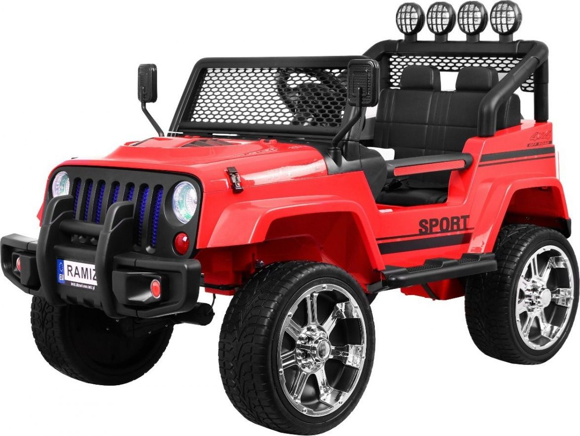 Ramiz Jeep Raptor 4x4, kožená sedačka, 2 místné - červené - obrázek 3