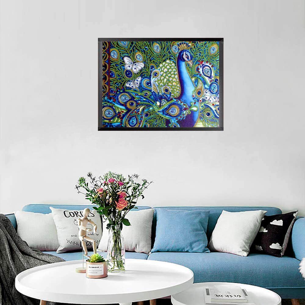 Popron.cz Diamantové malování deluxe - páv