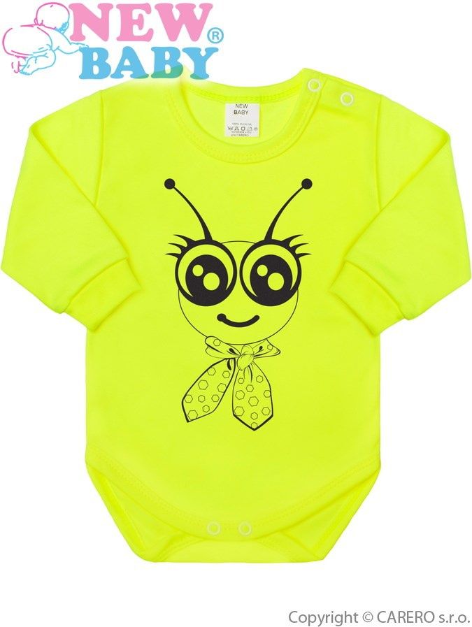 Kojenecké body s dlouhým rukávem New Baby Zvířátko Včelka neonové - 74 (6-9m) - obrázek 3