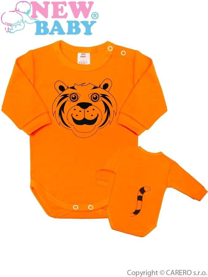 Kojenecké body s dlouhým rukávem New Baby Zvířátko Tygřík oranžové&nbsp;-&nbsp;50 - obrázek 1