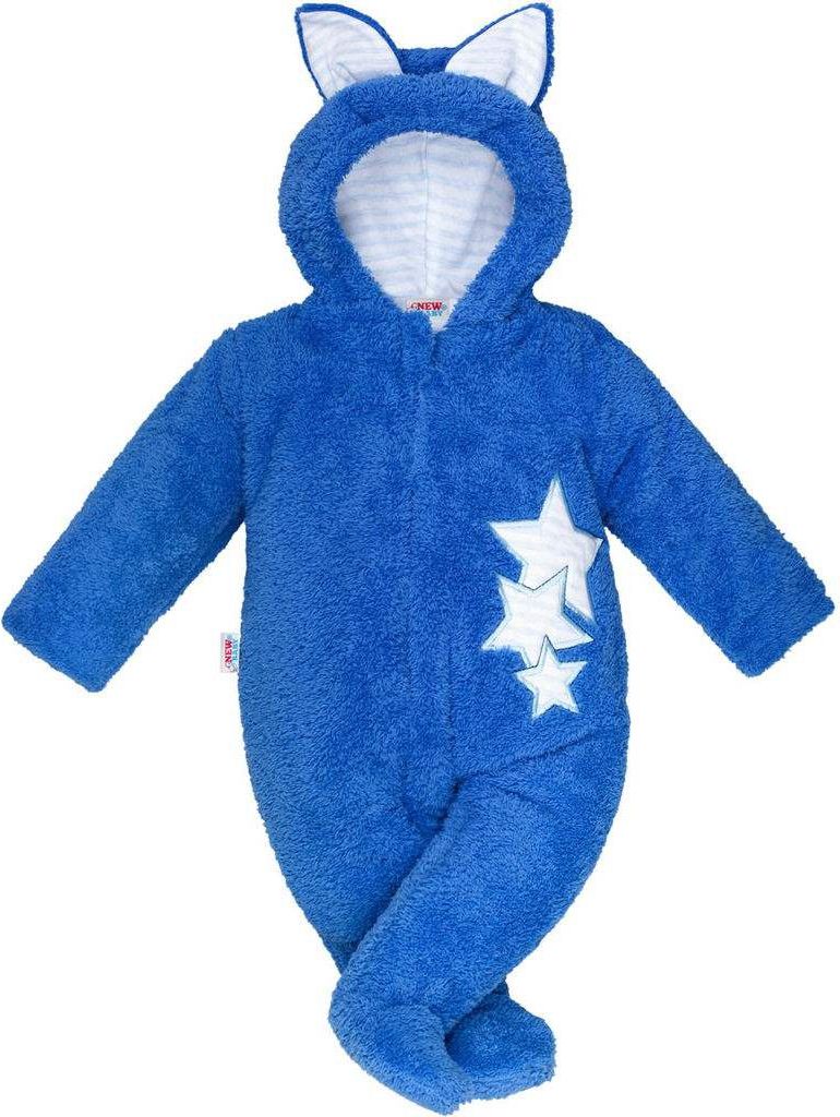 Zimní dětská kombinéza New Baby Ušáček modrá - 74 (6-9m)