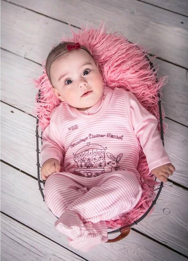 Kojenecká soupravička Bobas Fashion Městečko růžová 74 (6-9m) - obrázek 4