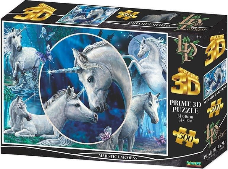 Prime 3D Puzzle Majestátní jednorožci 3D 500 dílků - obrázek 1