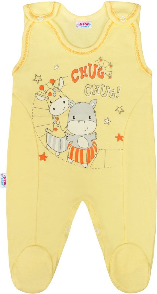 Kojenecké dupačky New Baby chug žluté - 80 (9-12m)