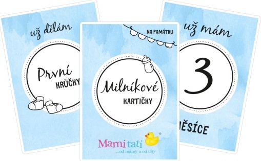 Mamitati Dětské milníkové kartičky BOY - modré - obrázek 1