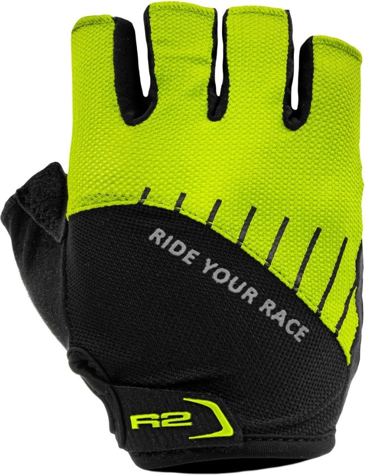Dětské cyklistické rukavice R2 HOPPY ATR48B zelené věk: 6 - obrázek 1