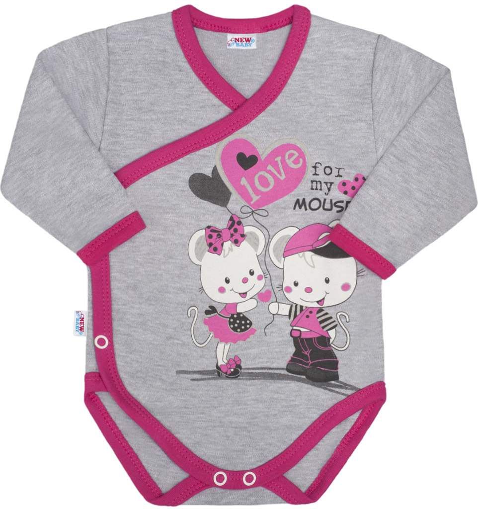 Dětské body s bočním zapínáním New Baby Love Mouse - 50 - obrázek 1