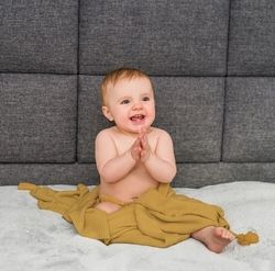 Deka dětská bambusová BabyOno - STŘAPEČEK medová - 75x100cm - obrázek 3
