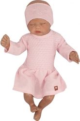 Kojenecké pletené šatičky s čelenkou - BABY LADY růžové - vel.80 - obrázek 3