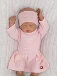 Kojenecké pletené šatičky s čelenkou - BABY LADY růžové - vel.80 - obrázek 4