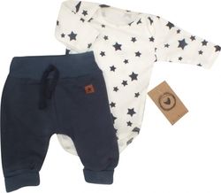 Kojenecká souprava 2-dílná tepláčky a body - STAR smetanovo-granátová - vel.86 - obrázek 2