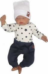 Kojenecká souprava 2-dílná tepláčky a body - STAR smetanovo-granátová - vel.86 - obrázek 3