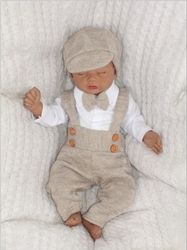 Pletená soupravička 5-dílná s motýlkem - ELEGANT BOY béžová - vel.86 - obrázek 5