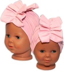 Stylová čelenka bavlna - TURBAN růžový - vel.92-98 - obrázek 2