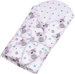 Zavinovačka s výztuží bavlna - CUTE TEDDY šedá s modrými hvězdičkami - BabyNellys - obrázek 1
