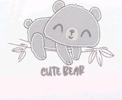 Kojenecké body krátký rukáv - CUTE BEAR bílé se šedou - vel.62 - obrázek 2