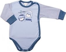 Kojenecká souprava 2-dílná body a polodupačky - TWOO LITTLE BEARS modrá - vel.68 - obrázek 2