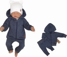 Kojenecká tepláková souprava 2-dílná - HVĚZDIČKA tmavě modrá jeans - vel.80 - obrázek 1