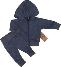 Kojenecká tepláková souprava 2-dílná - HVĚZDIČKA tmavě modrá jeans - vel.80 - obrázek 2