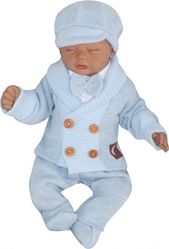 Kojenecký pletený svetřík/kabátek s knoflíky - ELEGANT BOY modrý - vel.86 - obrázek 5