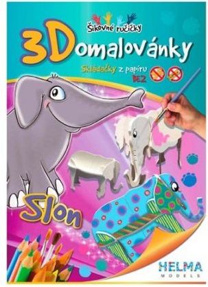 Omalovánka 3D slon, A4 - obrázek 1