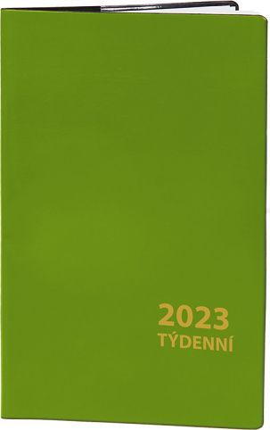 ARIA Diář týdenní 2023 - zelený / 9cm x 15cm / DT123 - obrázek 1