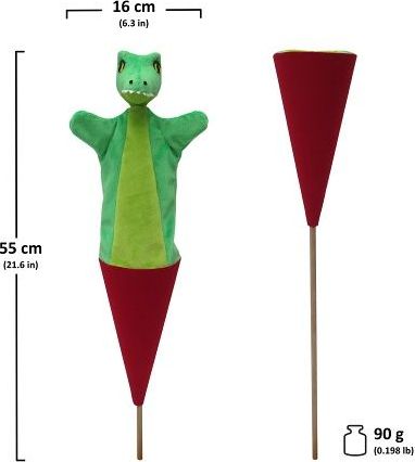MÚ Brno Krokodýl 55 cm 3v1, kornoutový maňásek - obrázek 3