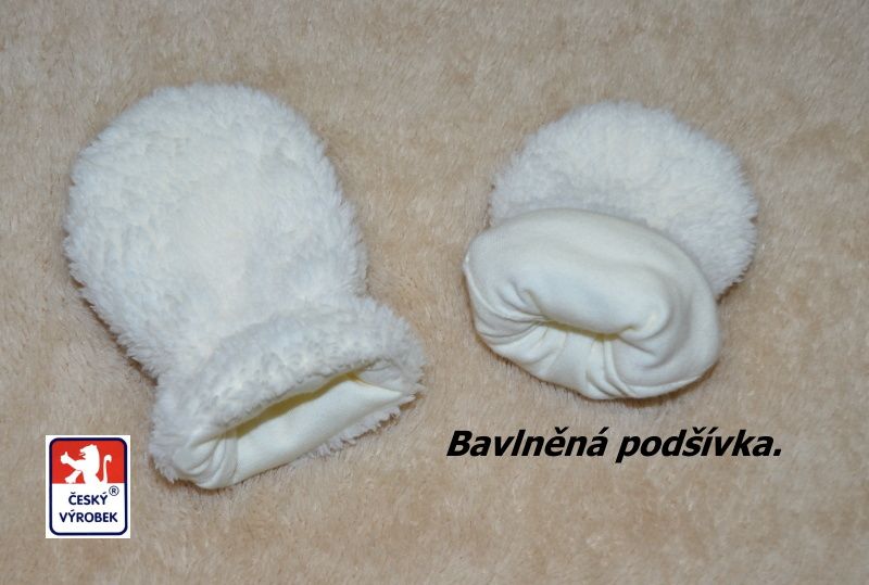 Kojenecké rukavičky Dětský svět Lama krémové s podšívkou velikost 0 - obrázek 3
