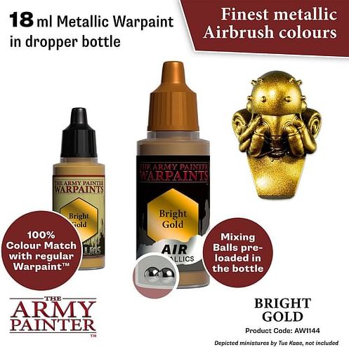 Warpaints Air Metallic Bright Gold 18ml - obrázek 2