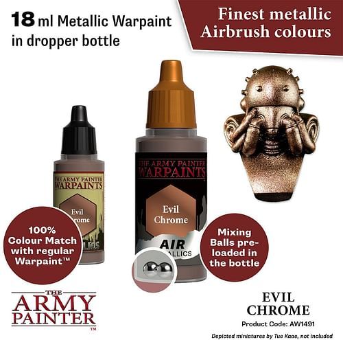 Warpaints Air Metallic Evil Chrome 18ml - obrázek 2
