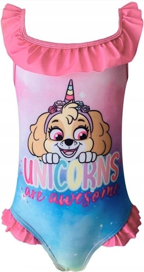 E plus M · Dívčí jednodílné plavky Tlapková patrola - Unicorns are awesome 92 / 98 - obrázek 1
