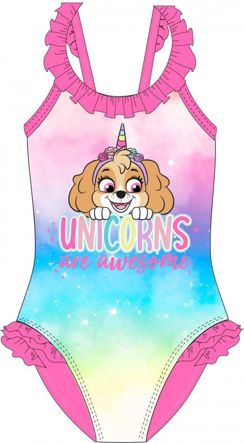 E plus M · Dívčí jednodílné plavky Tlapková patrola - Unicorns are awesome 92 / 98 - obrázek 3