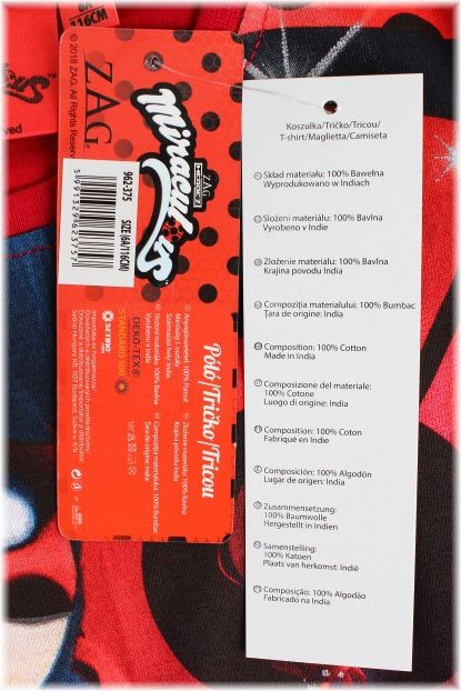 Setino - Dívčí tričko s krátkým rukávem Kouzelná beruška (Ladybug) - červené 104 - obrázek 2