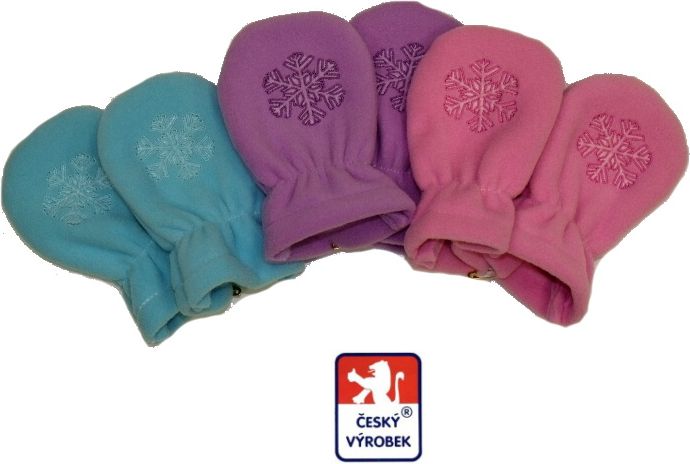 Dětské/kojenecké rukavičky s vločkou fleece, červené vel.0 - obrázek 2
