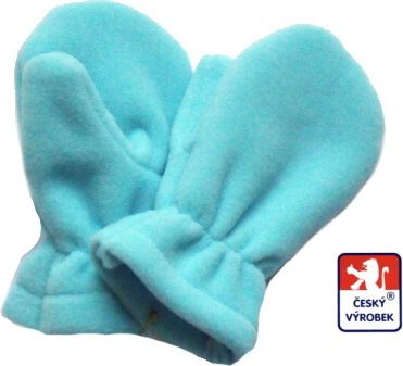 Dětské/kojenecké rukavičky s palečkem fleece, tyrkysové vel.0 - obrázek 1