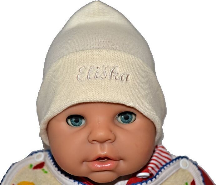 Bavlněná elastická čepička pro miminko, Šmoula se jménem, velikost 00 - obrázek 1