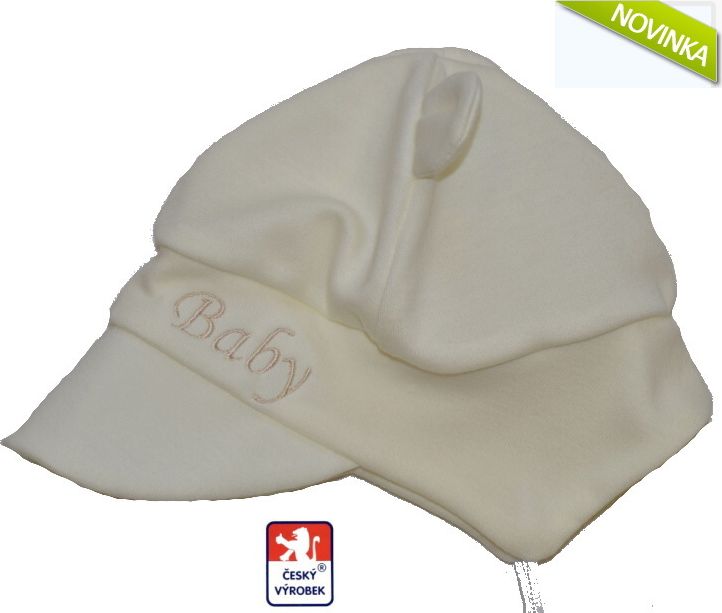Dětská čepička Dětský svět zavazovací Baby krémová vel.0 - obrázek 1