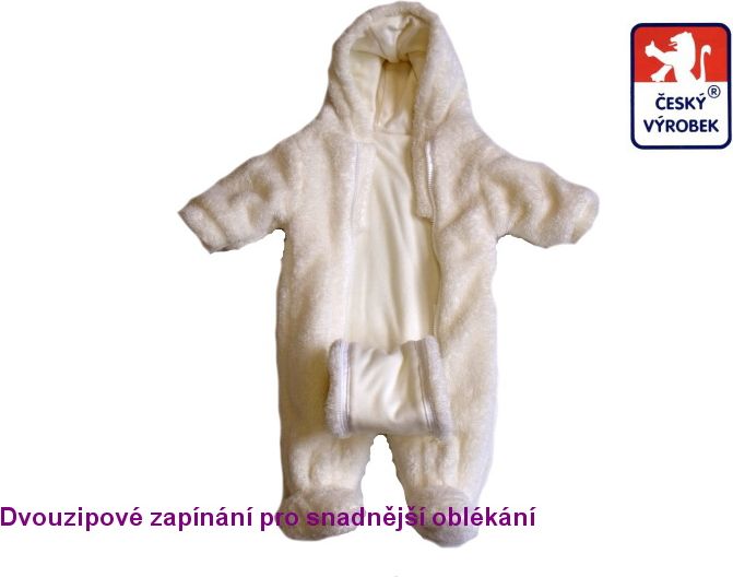 Kojenecká kombinéza, Dětský svět, Lamová světle modrá vel.56 - obrázek 2