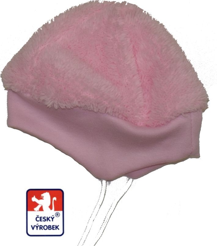 Zimní dětská čepička, Lamová Kuklička, světle růžová vel.0 - obrázek 1