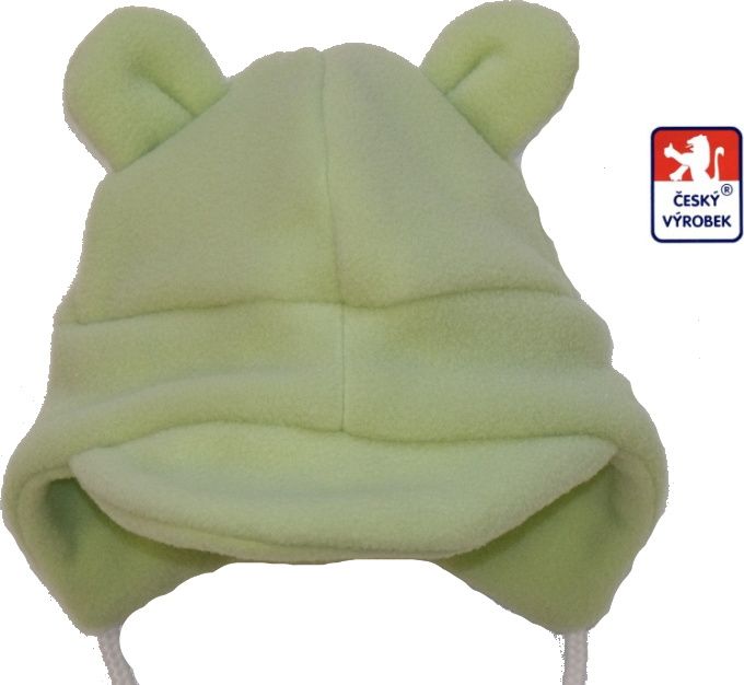Dětská zimní čepička, Baby Fleece s ouškama, zelená vel.0 - obrázek 1
