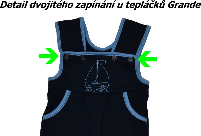 Dětské tepláky s laclem Dětský svět Grande tmavě modré s lodičkou velikost 74 - obrázek 2