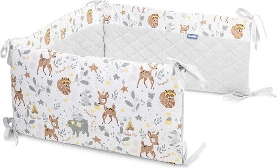 SENSILLO Mantinel do postýlky velvet FOREST ADVENTURE PLUSH KARO 180x30 cm - obrázek 1