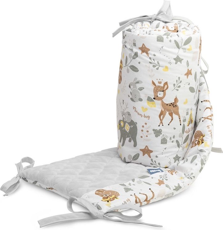 SENSILLO Mantinel do postýlky velvet FOREST ADVENTURE PLUSH KARO 180x30 cm - obrázek 3