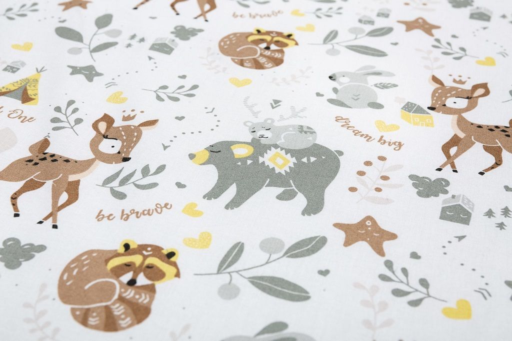 SENSILLO Mantinel do postýlky velvet FOREST ADVENTURE PLUSH KARO 180x30 cm - obrázek 4