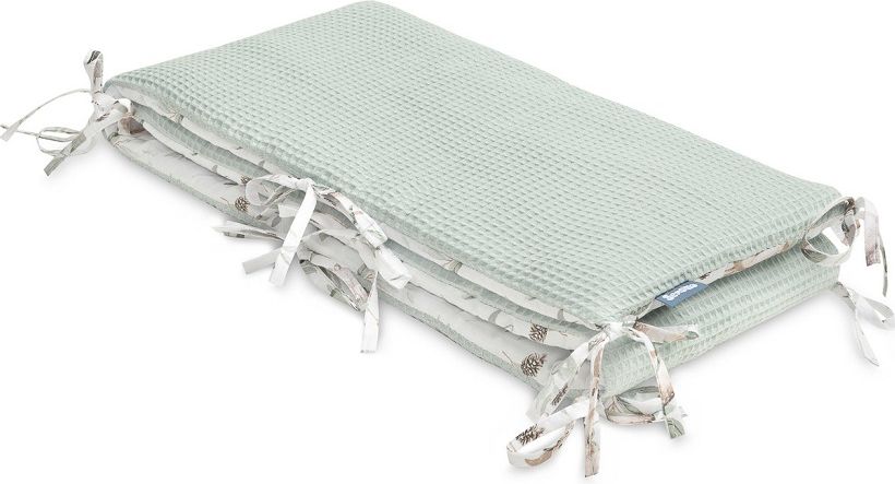 SENSILLO Mantinel do postýlky waffle DEERS MINT 180x30 cm - obrázek 2