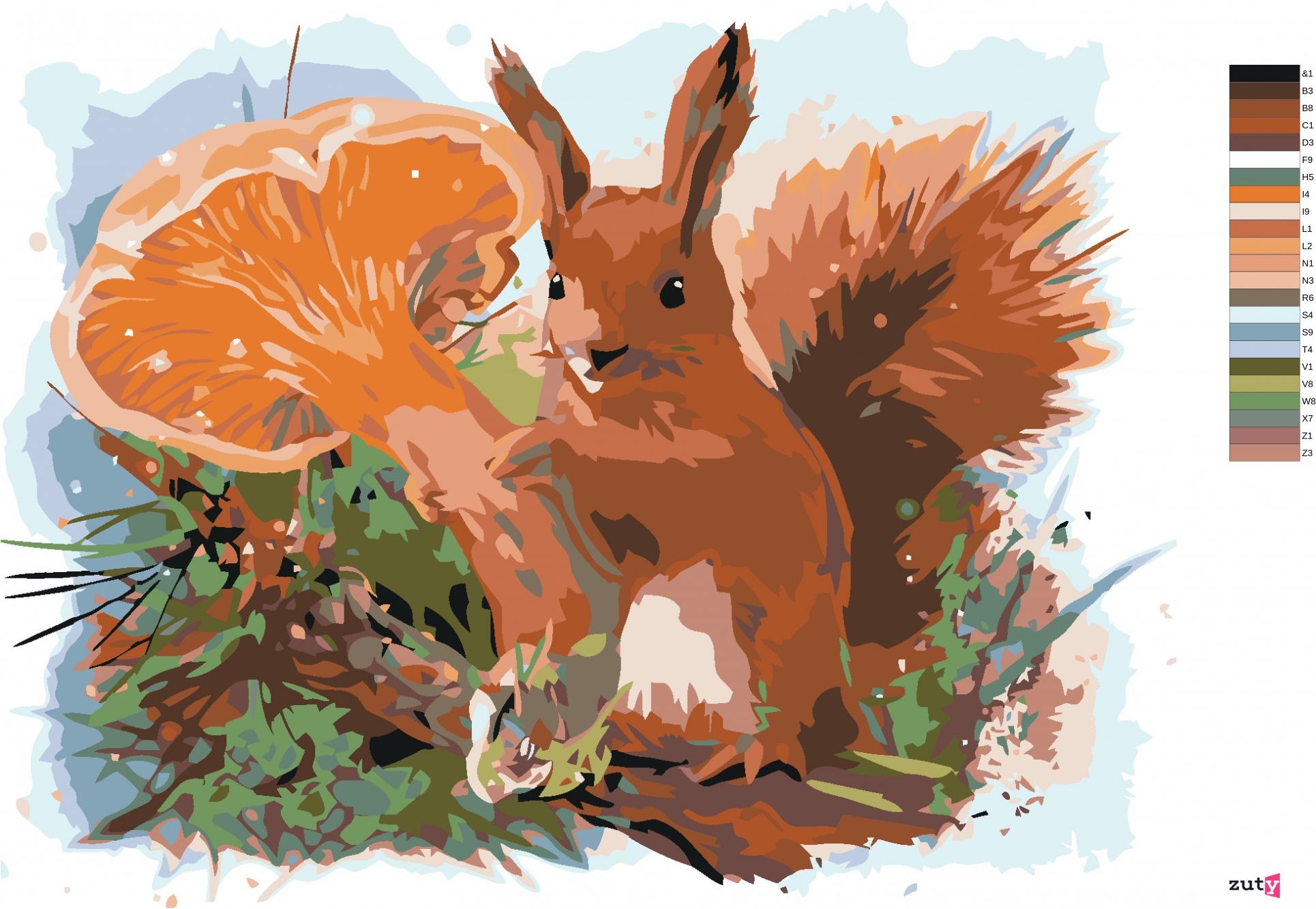 zuty Malování podle čísel - VEVERKA - Rozměr: 40x50 cm, Rámování: Varianta: vypnuté plátno na rám - obrázek 4