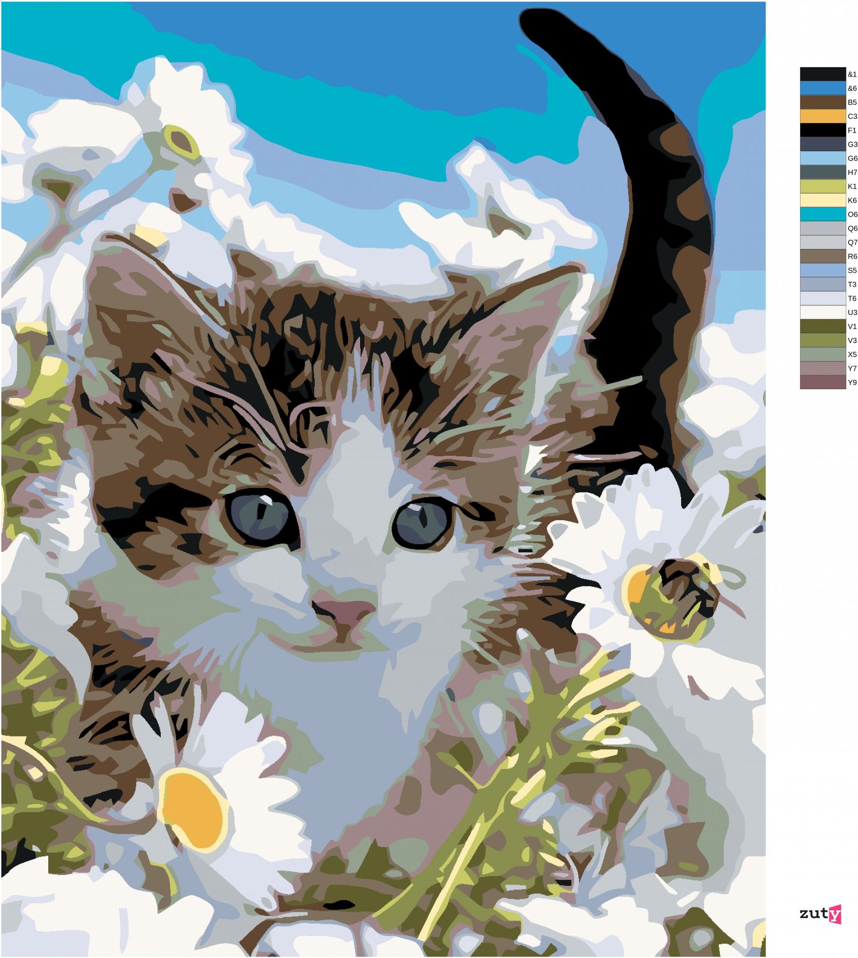 zuty Malování podle čísel - KOTĚ V KOPRETINÁCH - Rozměr: 40x50 cm, Rámování: Varianta: vypnuté plátno na rám - obrázek 10