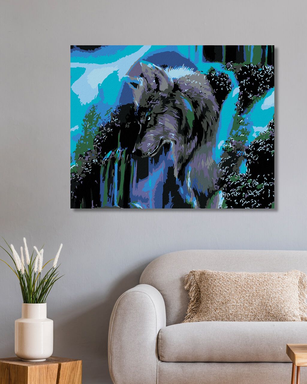 zuty Malování podle čísel - PROFIL VLKA - Rozměr: 40x50 cm, Rámování: Varianta: vypnuté plátno na rám - obrázek 6