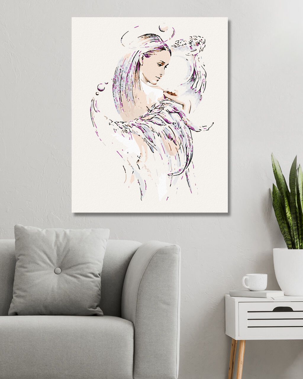 zuty Malování podle čísel - KŘÍDLA PANNY - Rozměr: 40x50 cm, Rámování: Varianta: bez rámu a bez vypnutí plátna - obrázek 5